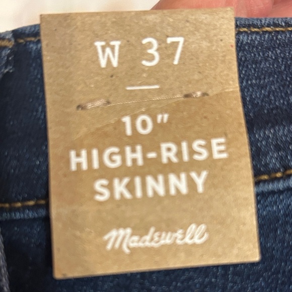 NWT Madewell 10" High-Rise Skinny Jeans in Hayes Wash size 37 - Picture 8 of 14